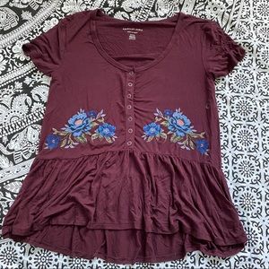 short sleeve floral top